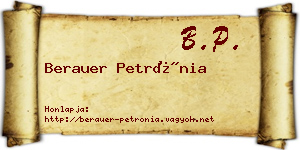 Berauer Petrónia névjegykártya
